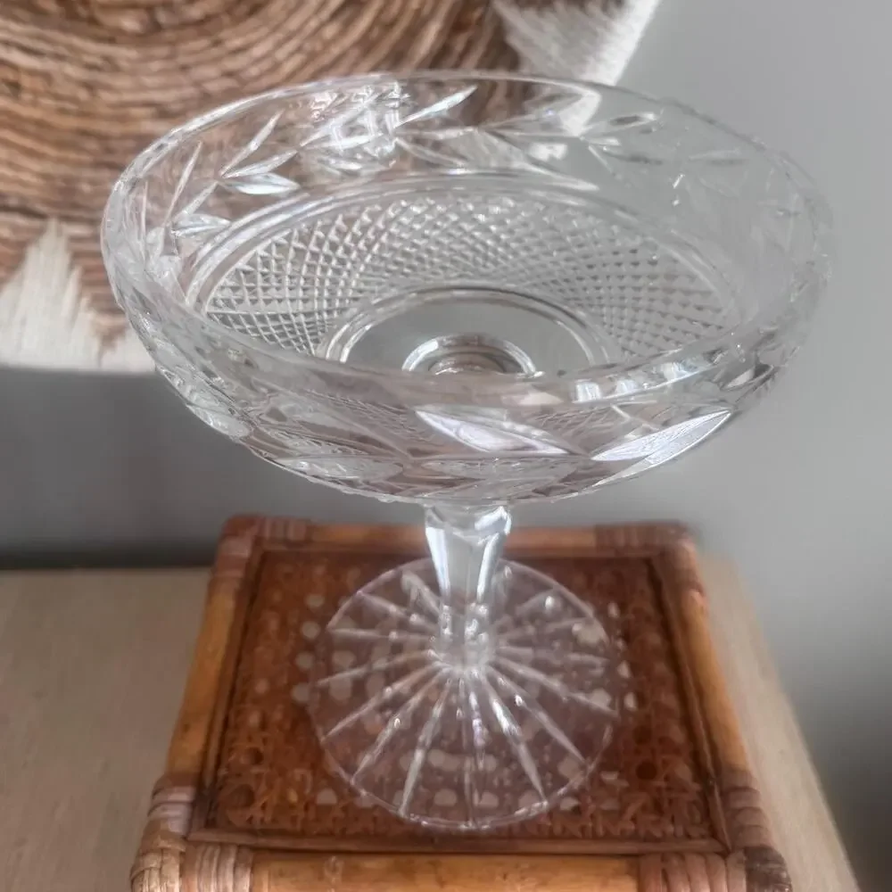 Vintage Galway Crystal “Leah” Compote – Irish Crystal Pedestal Centerpiece Bowl